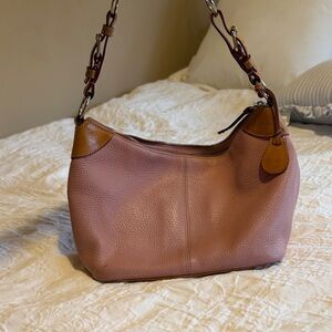 Vintage Dooney & Bourke Pink and Brown Shoulder Bag